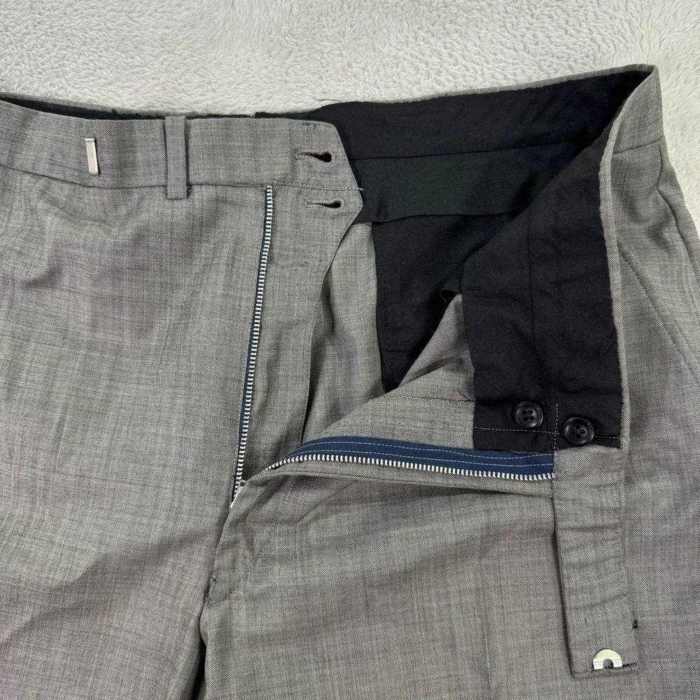 Vintage Hickey Freeman Boardroom Mens 42R Wool Suit Pants 35x28 Gray 2-Button